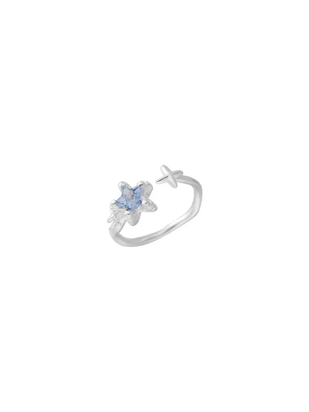 BLUE STAR SILVER RING