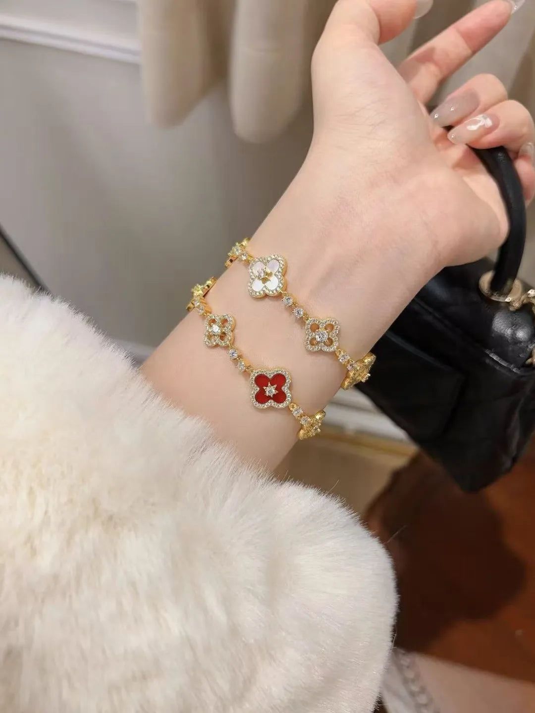 STAR CLOVER RED SILVER JEWELRY