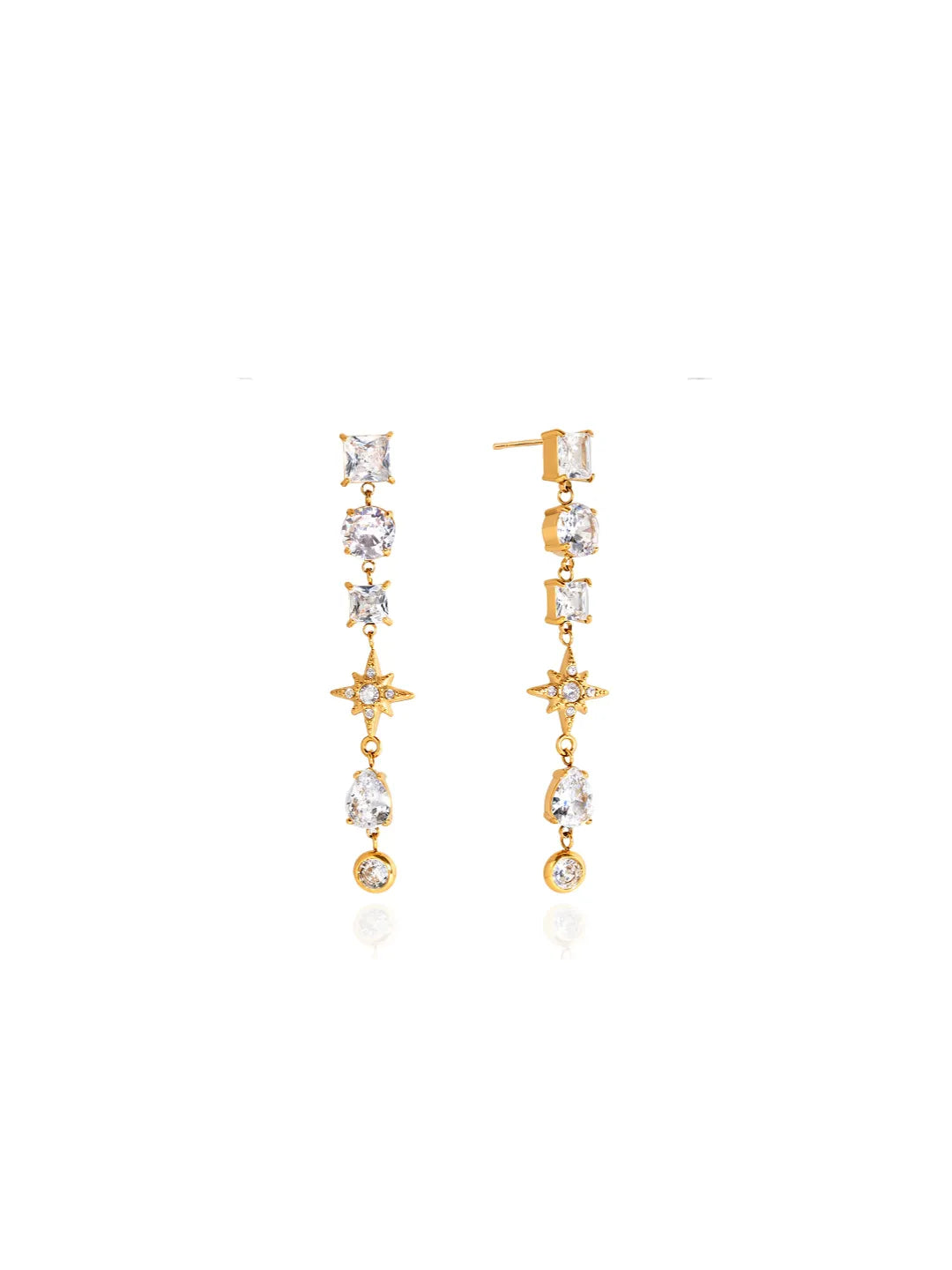 CZ TASSEL DROP EARRINGS
