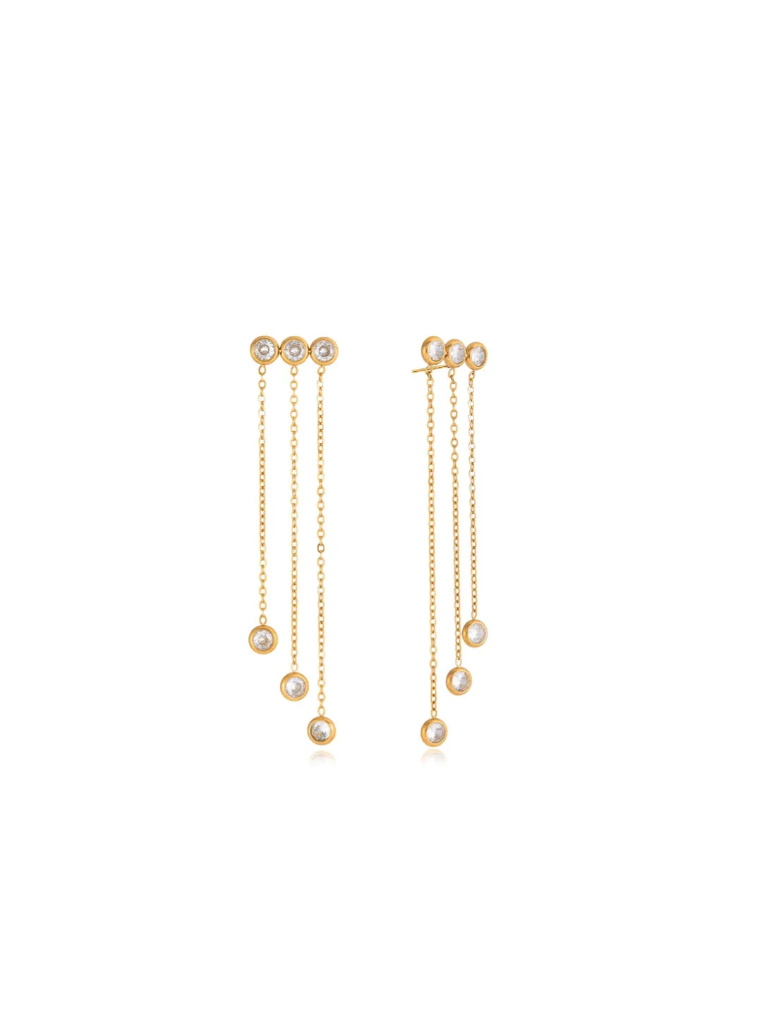 CZ TASSEL STUD EARRINGS