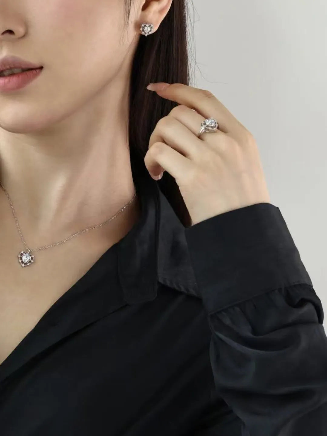 OPEN HEART CZ JEWELRY