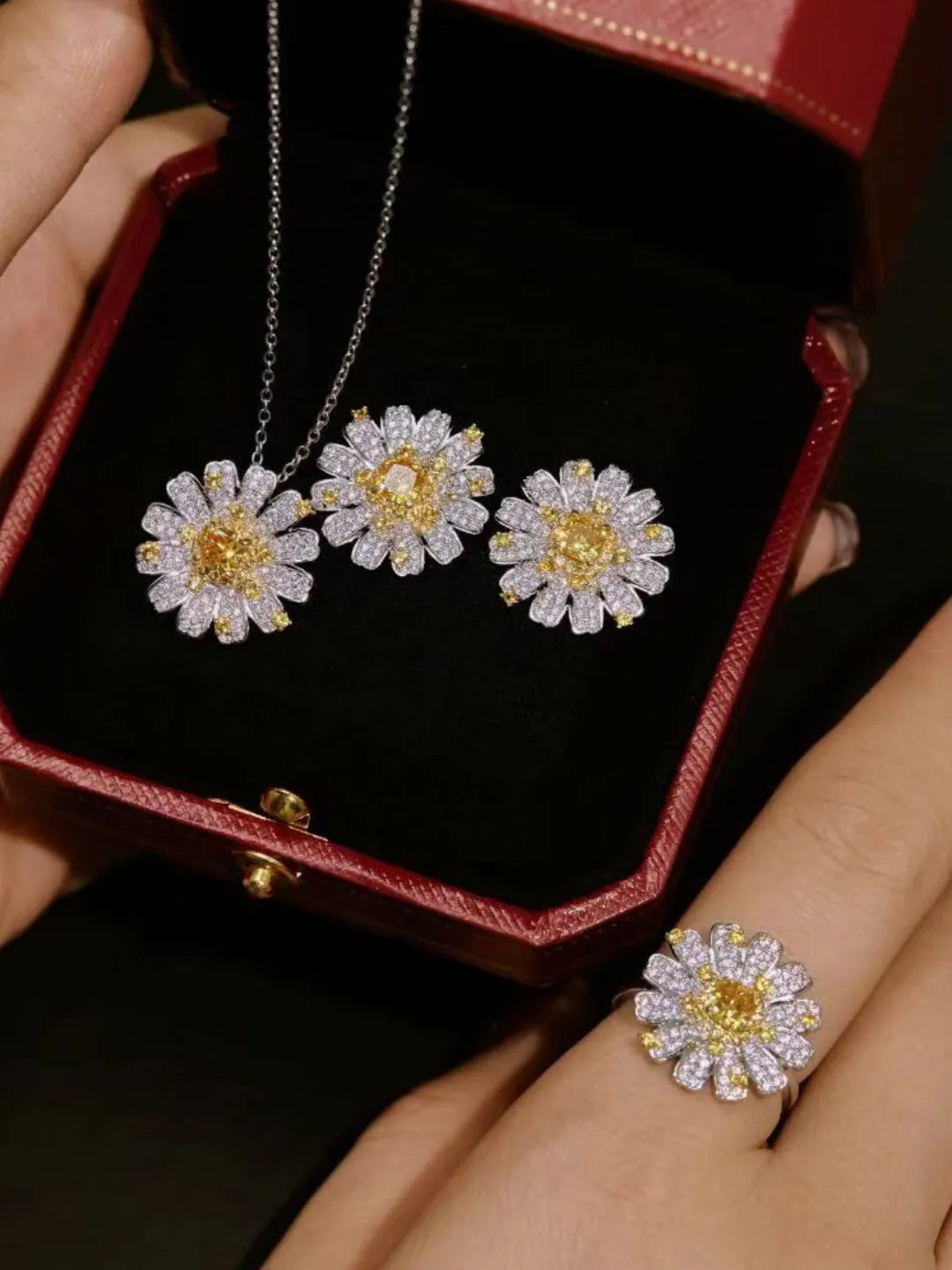 SUNFLOWER PAVÉ CZ JEWELRY