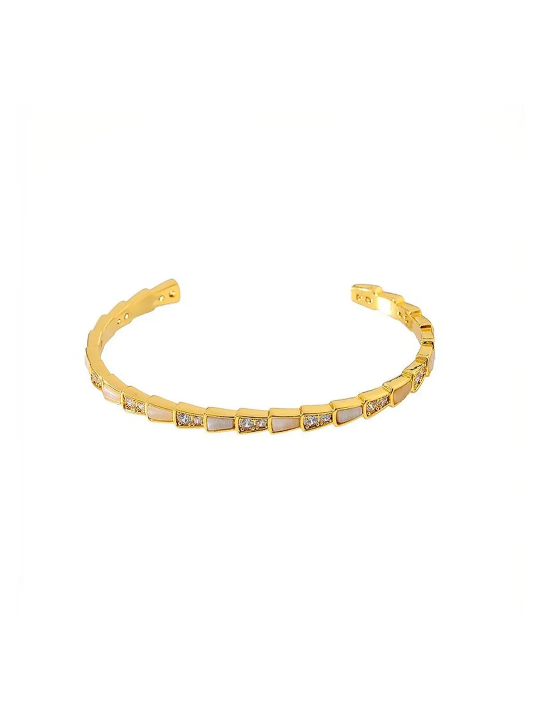 CAT’S EYE ZIRCON BAMBOO BANGLE