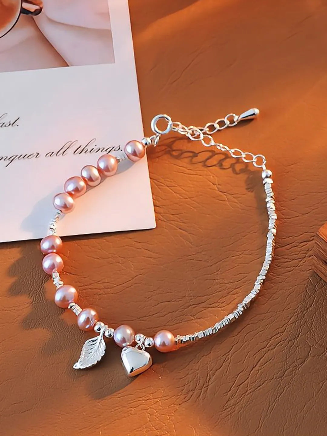 PEARL & TEXTURED SILVER BRACELET