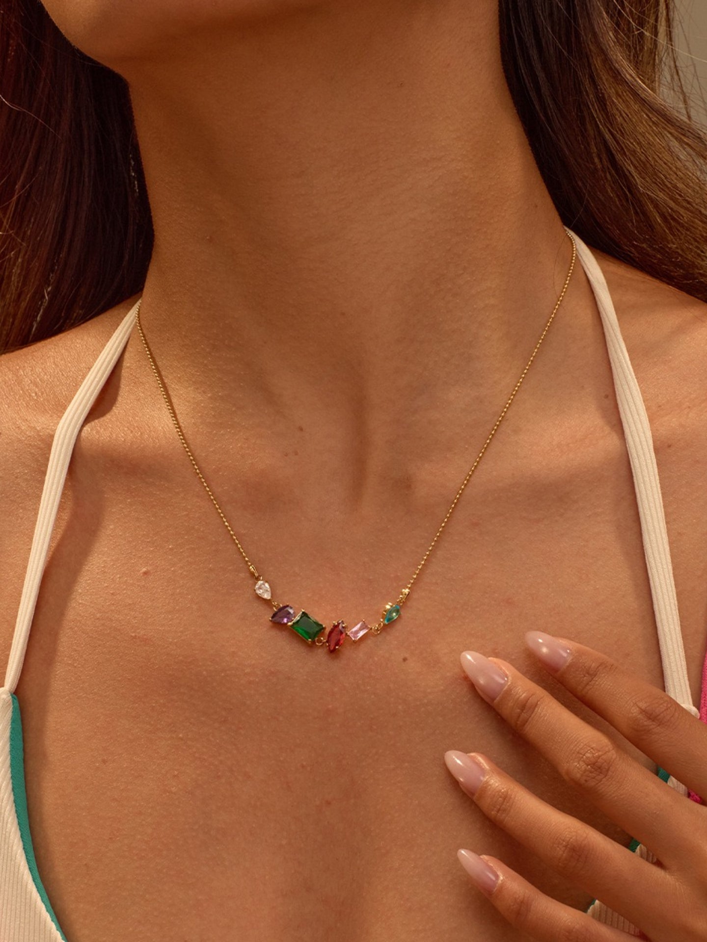 COLOR ZIRCON NECKLACE